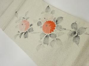 手描き菊模様織出し名古屋帯